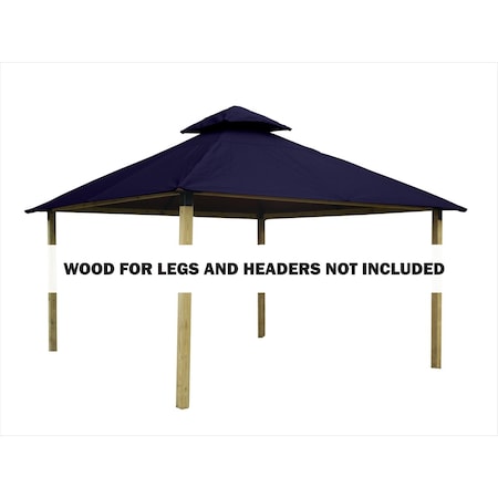 Superherostuff 14 sq. ft. Gazebo Roof Framing & Mounting Kit with Purple Haze Outdura Canopy PA3736150